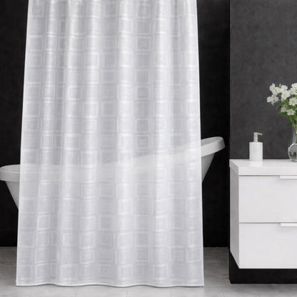 Bruse gardin 180x200 cm Transparent 3D Quadro Mønster PEVA | 5901811585265