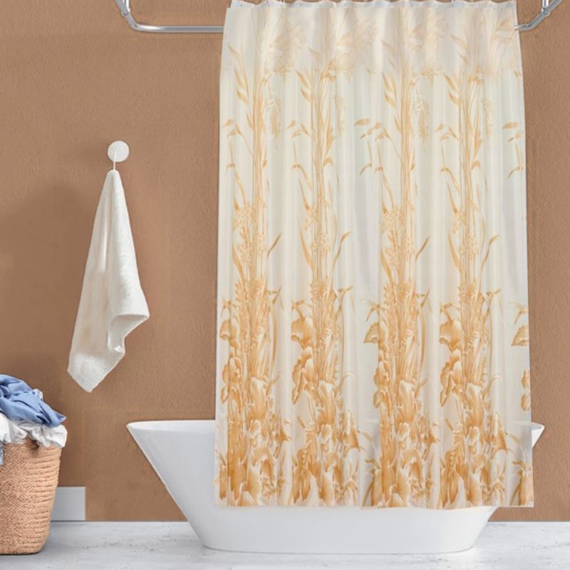 Tekstil Bruseforhæng 180x200 cm Beige Blomstermønster 1 stk.