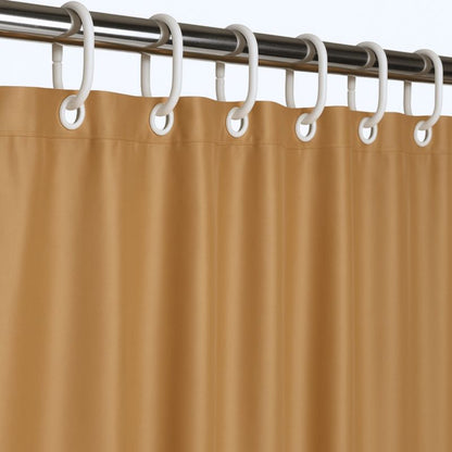Tekstilbruseforhæng 180x200 cm Gylden Beige med 12 Kroge