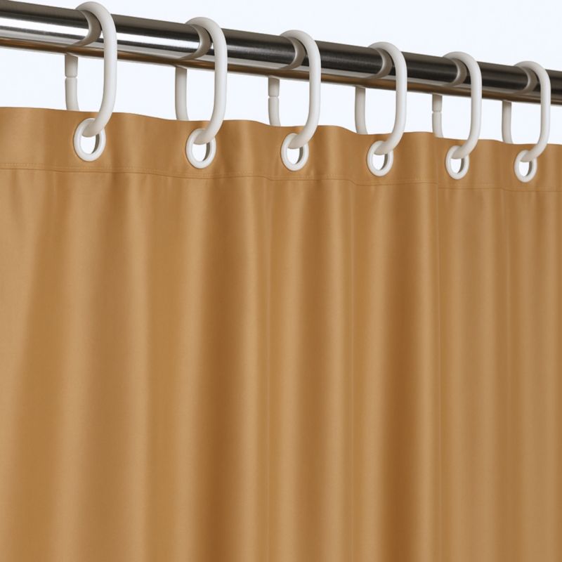 Tekstilbruseforhæng 180x200 cm Gylden Beige med 12 Kroge