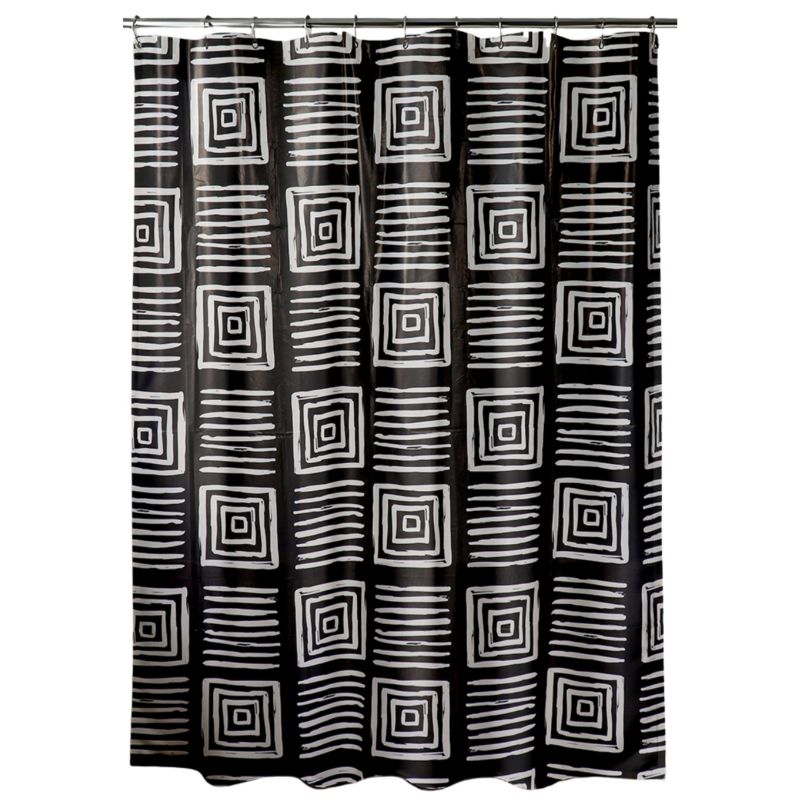 Bruse gardin 180x180 cm Geometrisk Mønster Sort 1 stk.
