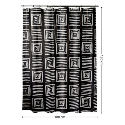 Bruse gardin 180x180 cm Geometrisk Mønster Sort 1 stk.