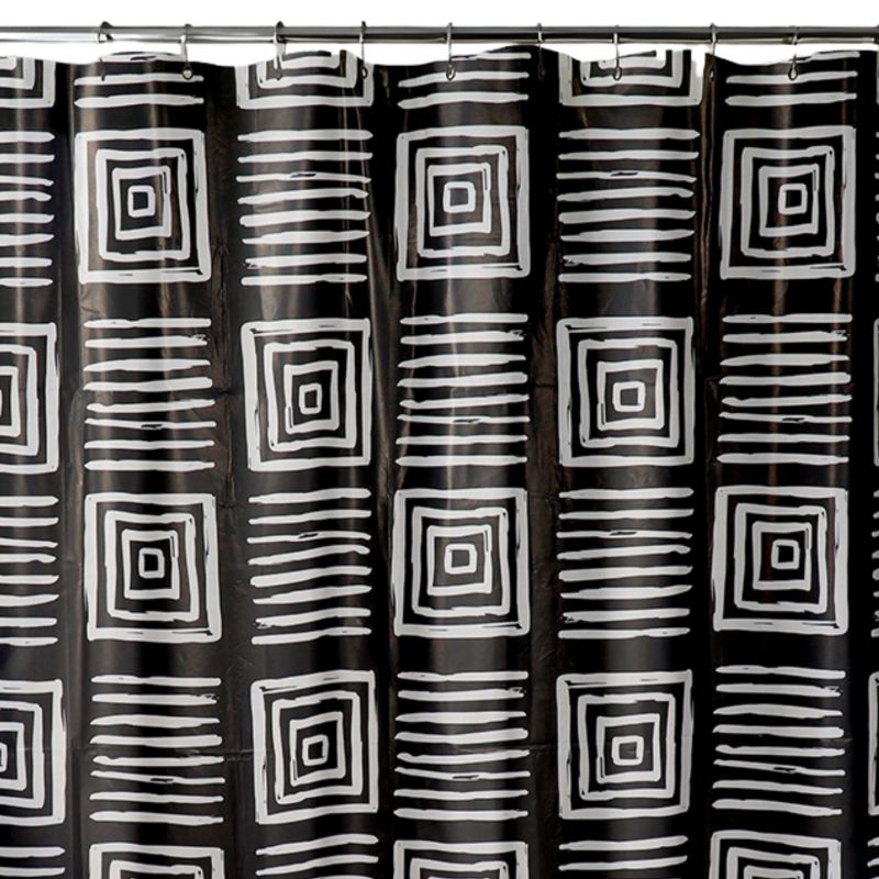 Bruse gardin 180x180 cm Geometrisk Mønster Sort 1 stk.