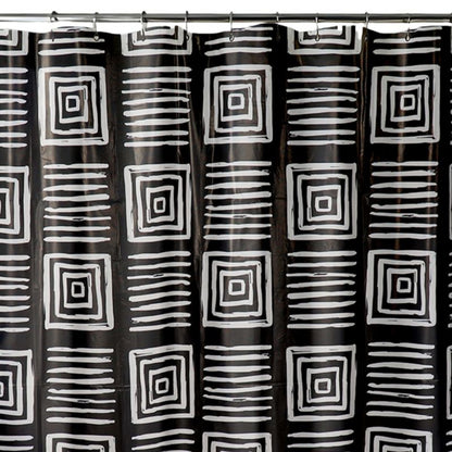 Bruse gardin 180x180 cm Geometrisk Mønster Sort 1 stk.