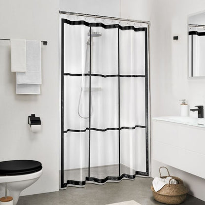 Bruseforhæng 180x200 cm Sort Mønster Industriel Stil 1 stk.