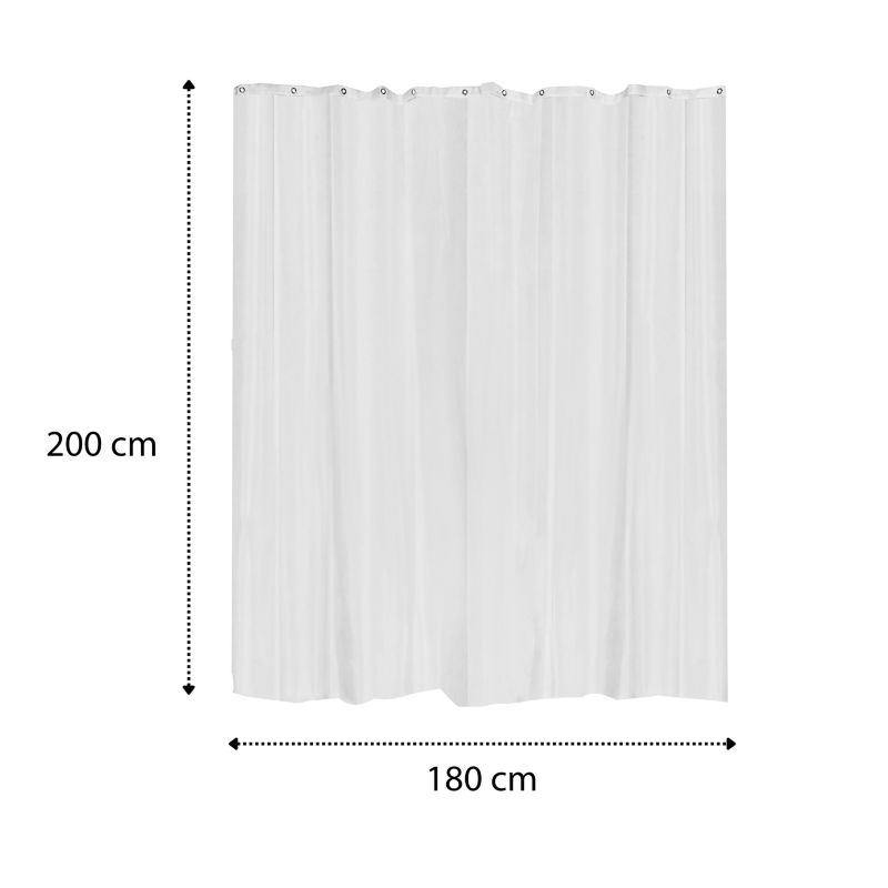 Sepio hvid bruseforhæng i polyester, 1 stk.