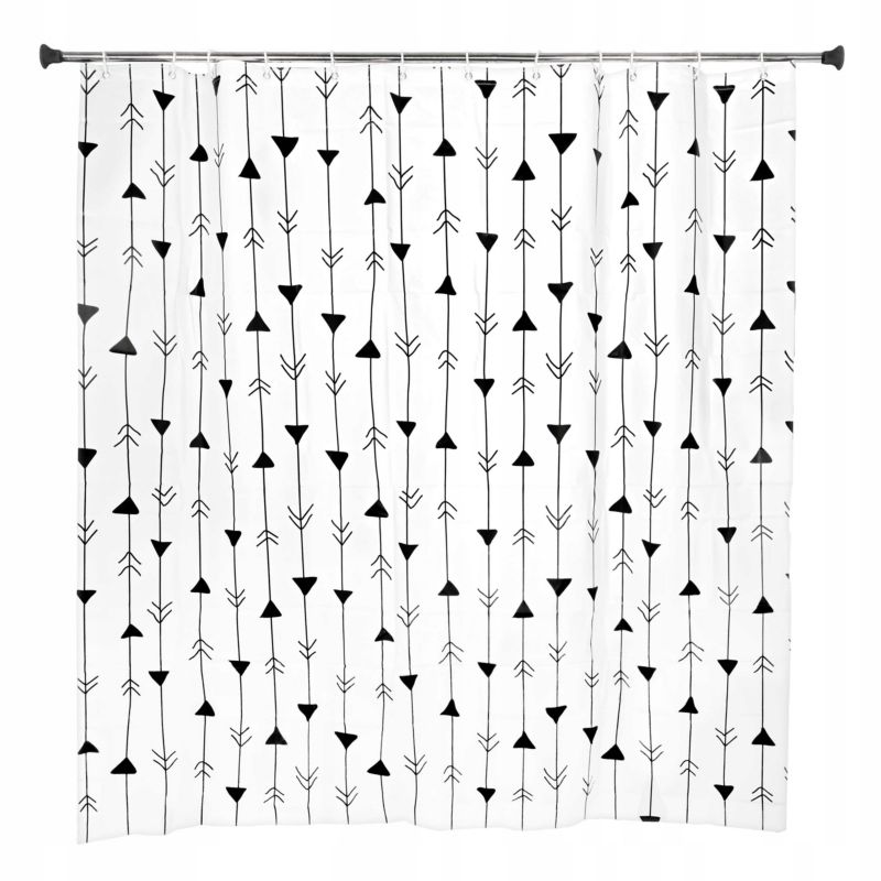 Brusebadsforhæng 180x180 cm Hvid med Pilemønster PEVA 5906329300034