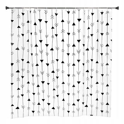 Brusebadsforhæng 180x180 cm Hvid med Pilemønster PEVA 5906329300034