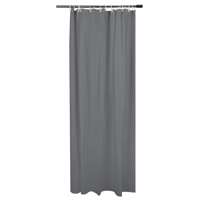 Sepio grå bruseforhæng i polyester, 1 stk.
