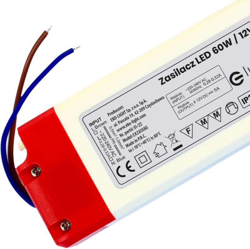 LED-strømforsyning Ekolight 60 W IP20 Hvid
