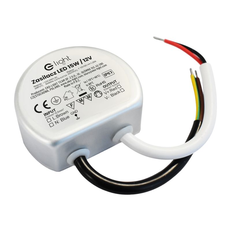 Monteringsstrømforsyning 15 W IP67