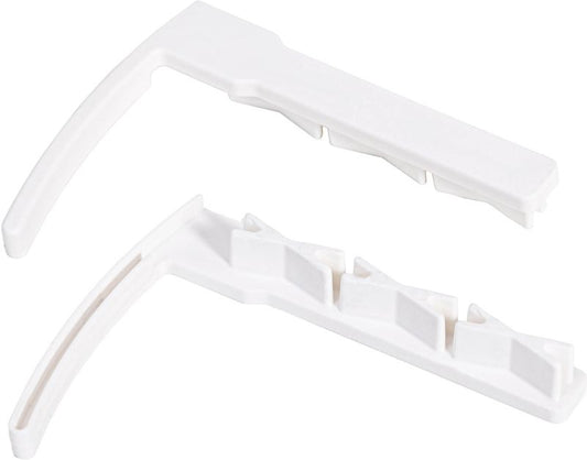 Endestykke til skinne hvid/aluminium 2 stk.