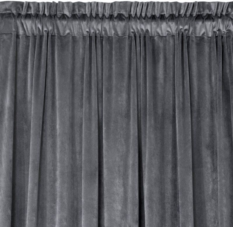 Rosa velourgardin 135 x 300 cm grafitgrå