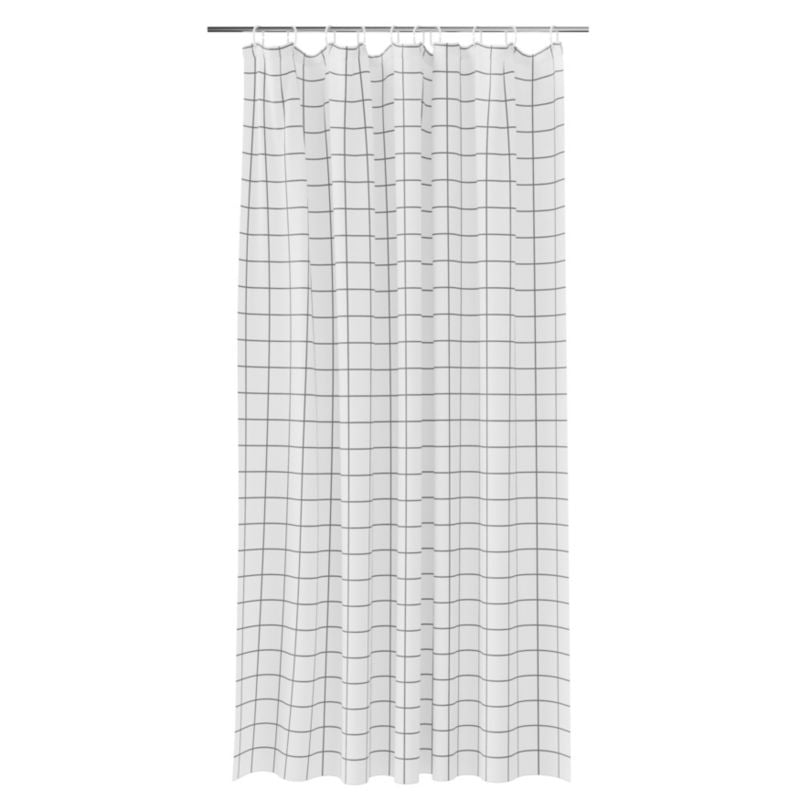GoodHome Aetna bruseforhæng 180 x 200 cm hvid/sort