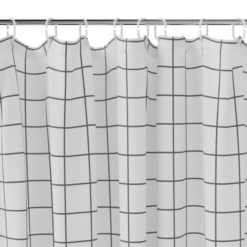 Bruseforhæng 180x200 cm Hvid/Sort Vandafvisende Polyester