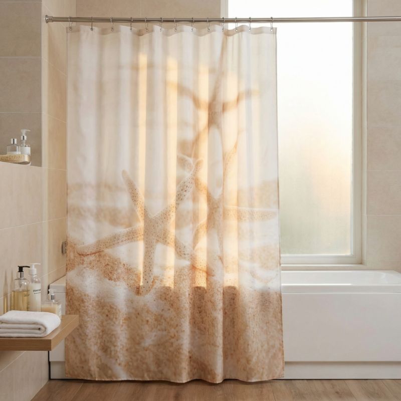 Bruseforhæng Balka 180 x 200 cm Beige Søstjerner