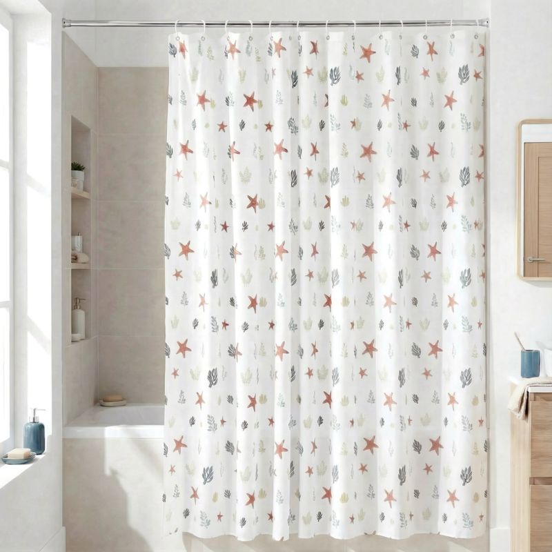 Bruseforhæng 180x200 cm Koralflerfarvet Polyester Vandafvisende