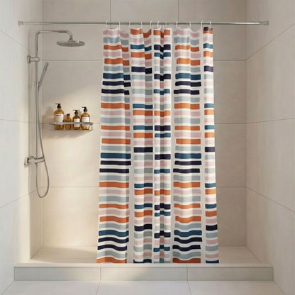 Bruseforhæng 180 x 200 cm Flerfarvet Stribet Polyester