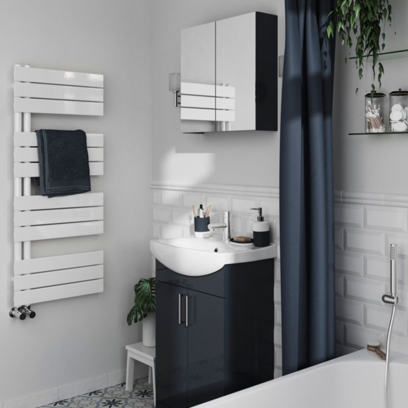 GoodHome Koros bruseforhæng 180 x 200 cm i marineblå