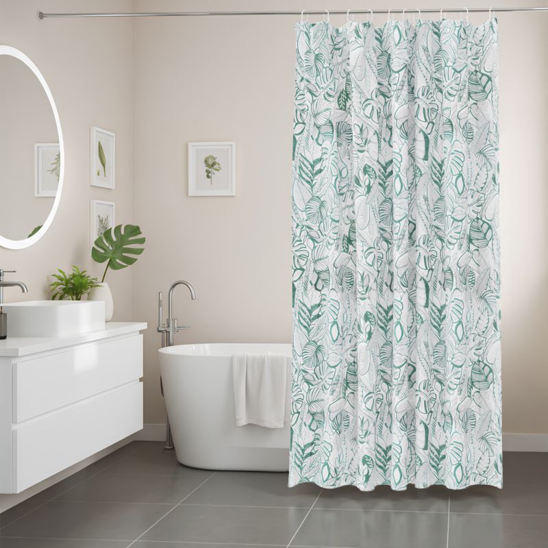 Bruseforhæng 180 x 200 cm Grønne Blade Vandafvisende Polyester