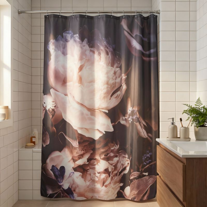 Bruseforhæng 180 x 200 cm Blomster Vandafvisende Polyester
