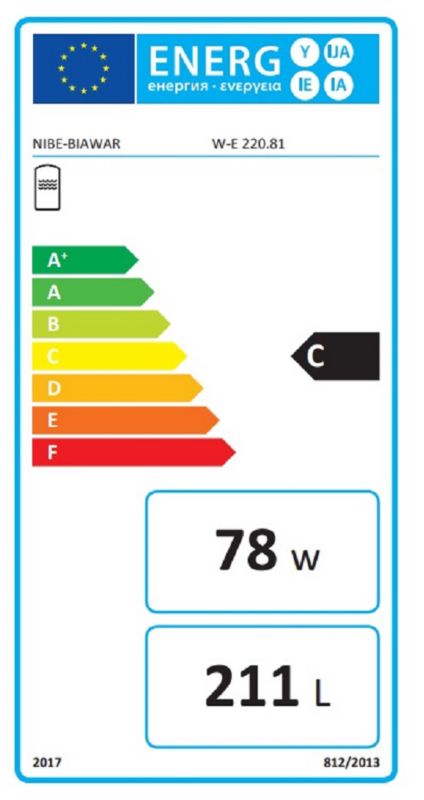Stående varmtvandsbeholder Biawar MEGA 220 l med spiralvarmeveksler W-E 220.81, 1 stk.
