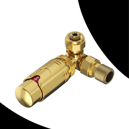 Termostatisk Radiatorventil 3-vejs 1/2" Børstet Guld Sæt