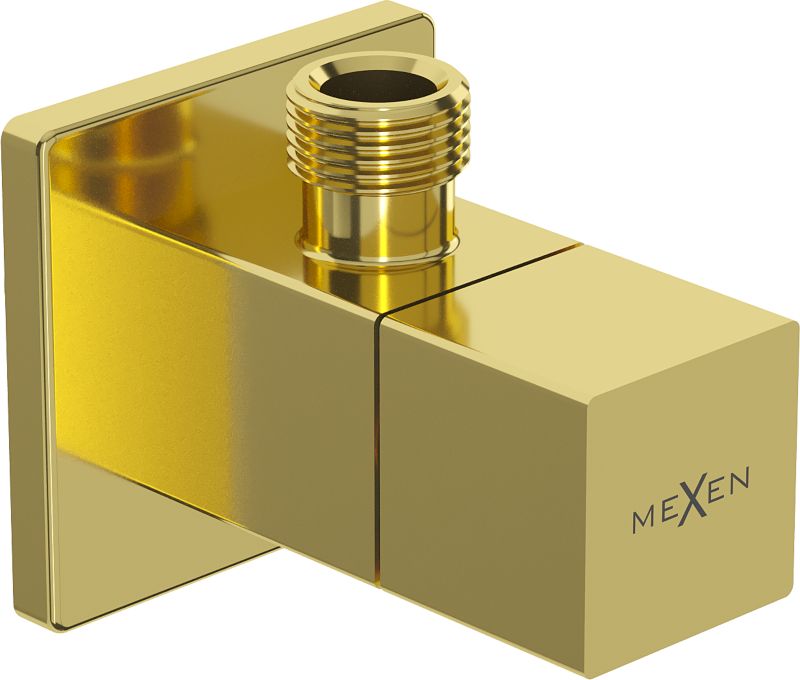 Mexen S vinkelformet ventil i guld, 1 stk.