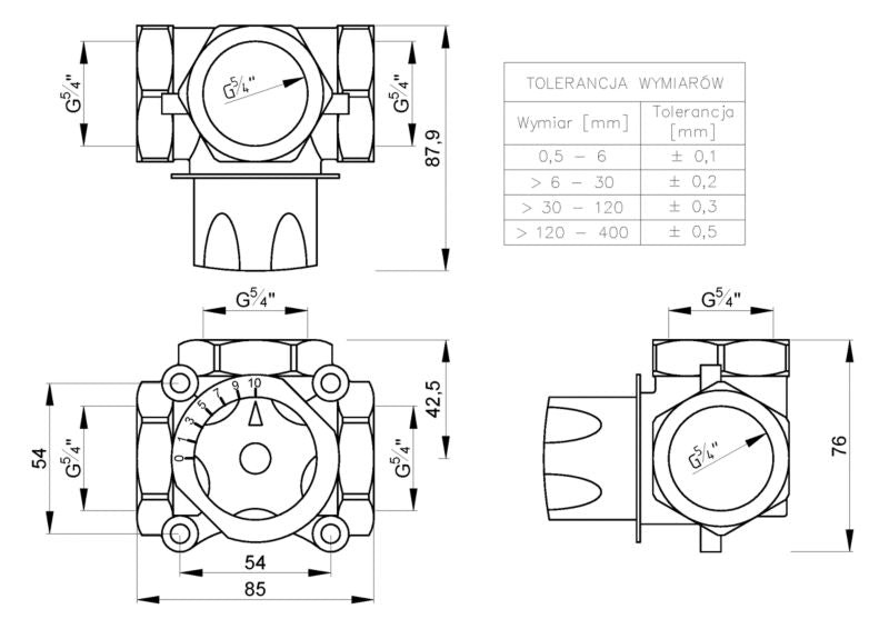 Trevejs Blandeventil DN32 G 5/4" 120°C | CM-03-032-C