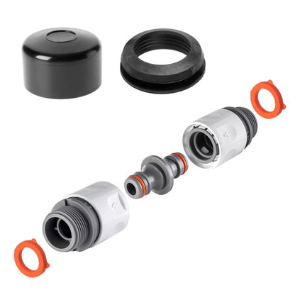 KADAX tilslutningsventil sæt til regnvandstank til horisontal montering