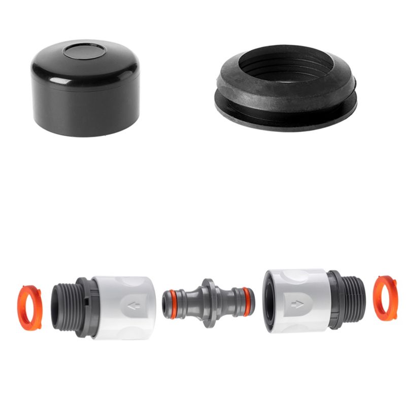 KADAX tilslutningsventil sæt til regnvandstank til horisontal montering