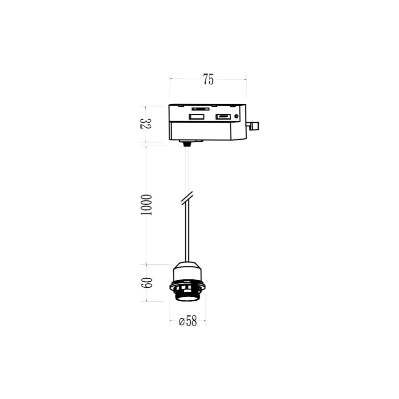 Skinneophæng Milagro Hang Track 1xE27 1-Kreds Hvid 5902693722793