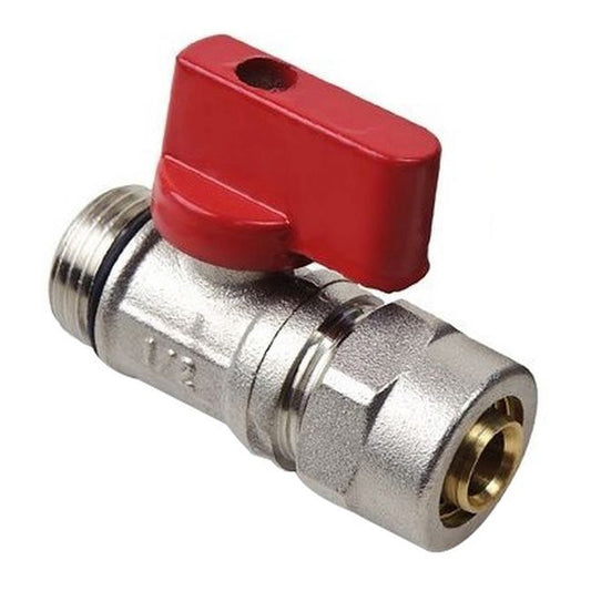 Mini kugleventil Idmar Group PEX 1/2" x 16 mm til varmt vand