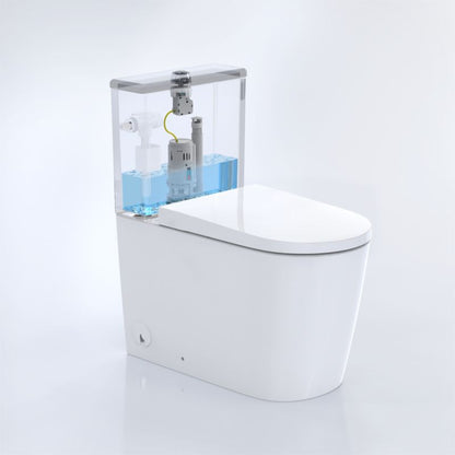 Toiletudløbsventil med Kabel 3/6 L Dobbelt Skyl Hvid