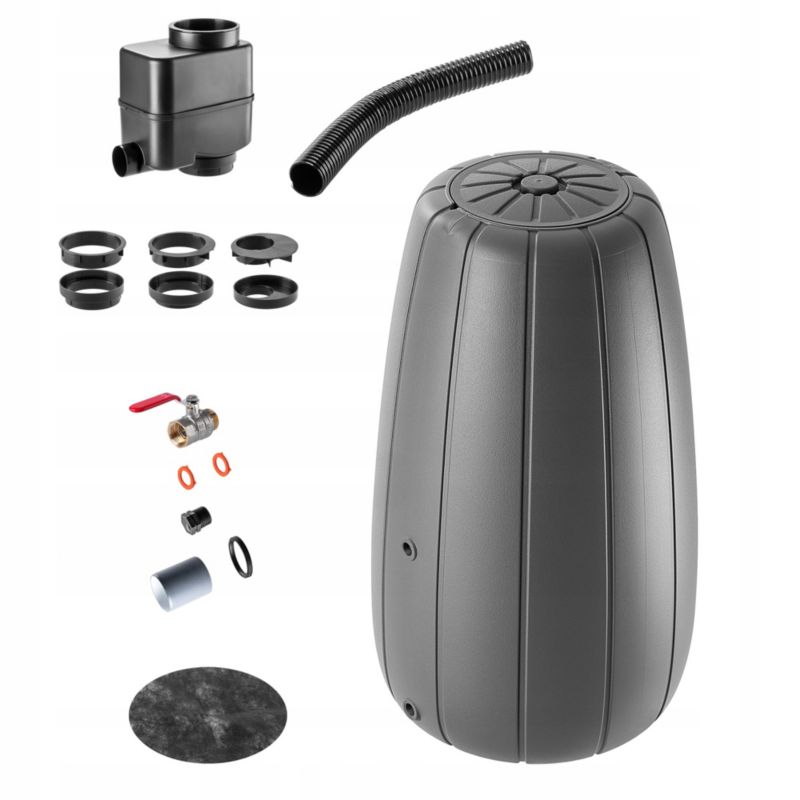 Regnvandstank KADAX 200L med hane og plantekrukke – 1 stk.