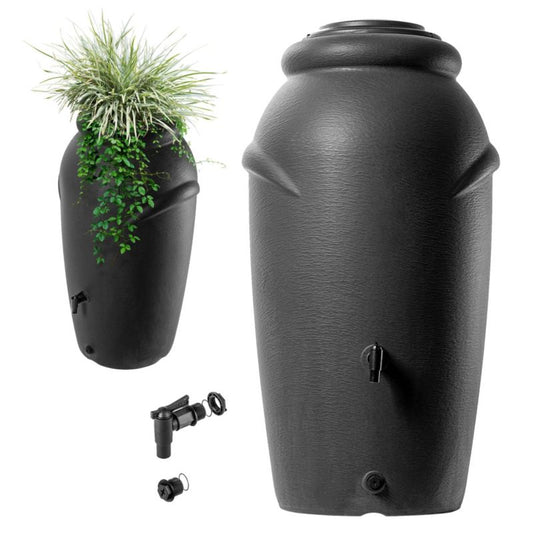 Regnvandstank KADAX 210L med hane og plantepotte, antracit, 1 stk.