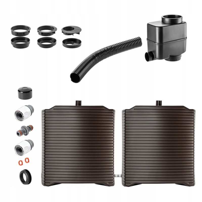 Modulopbygget regnvandstank KADAX 250L med hane og tilslutning – stor beholder