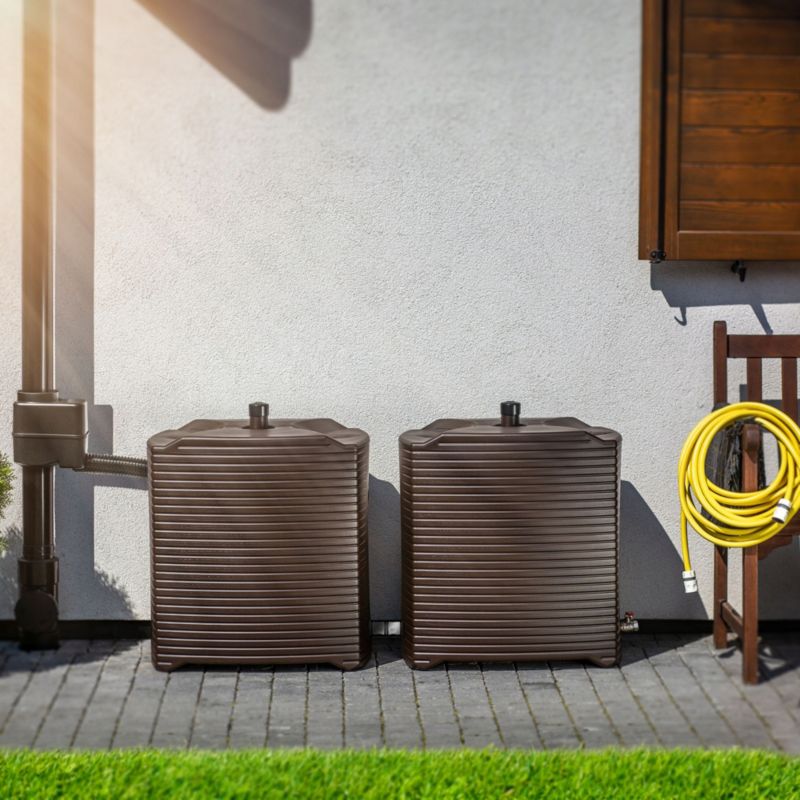 Modulopbygget regnvandstank KADAX 250L med hane og tilslutning – stor beholder