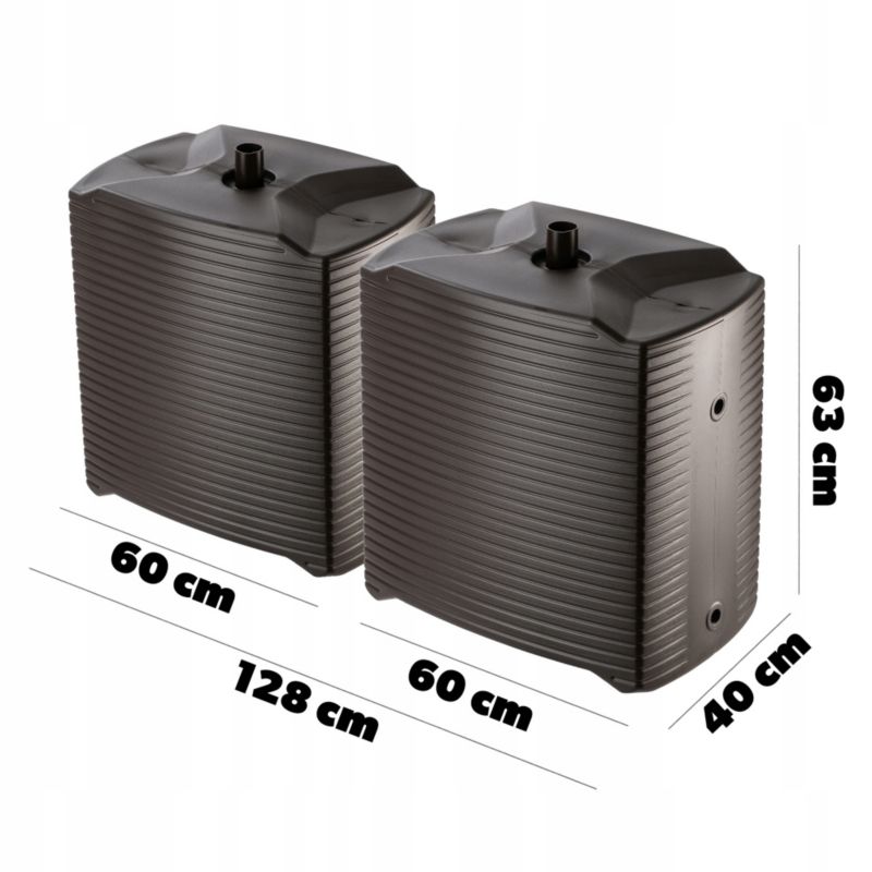 Modulopbygget regnvandstank KADAX 250L med hane og tilslutning – stor beholder