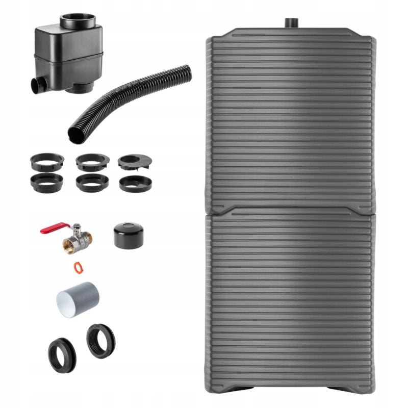 Modulært regnvandstank KADAX 250L – plastik tønde med fleksibelt sæt