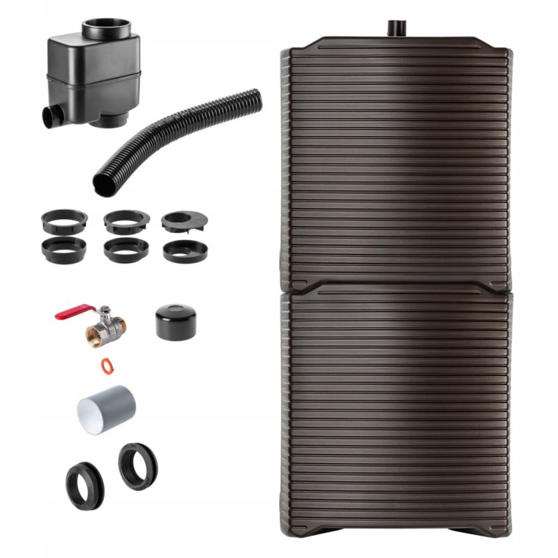 Modulært regnvandstank KADAX 250L – plastik tønde med fleksibelt sæt