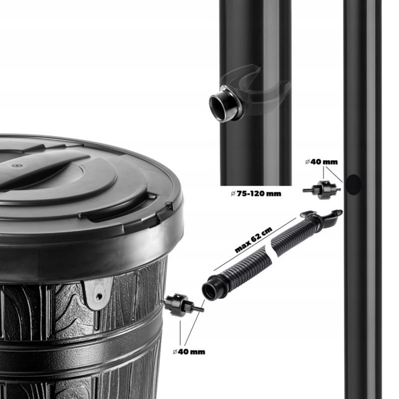 Regnvandstank KADAX 265 L med hane - komplet sæt