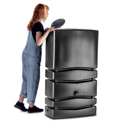 Regnvandstank Kadax 350L med hane i antracit - 1 stk.