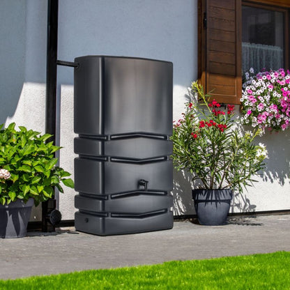 Regnvandstank Kadax 350L med hane i antracit - 1 stk.