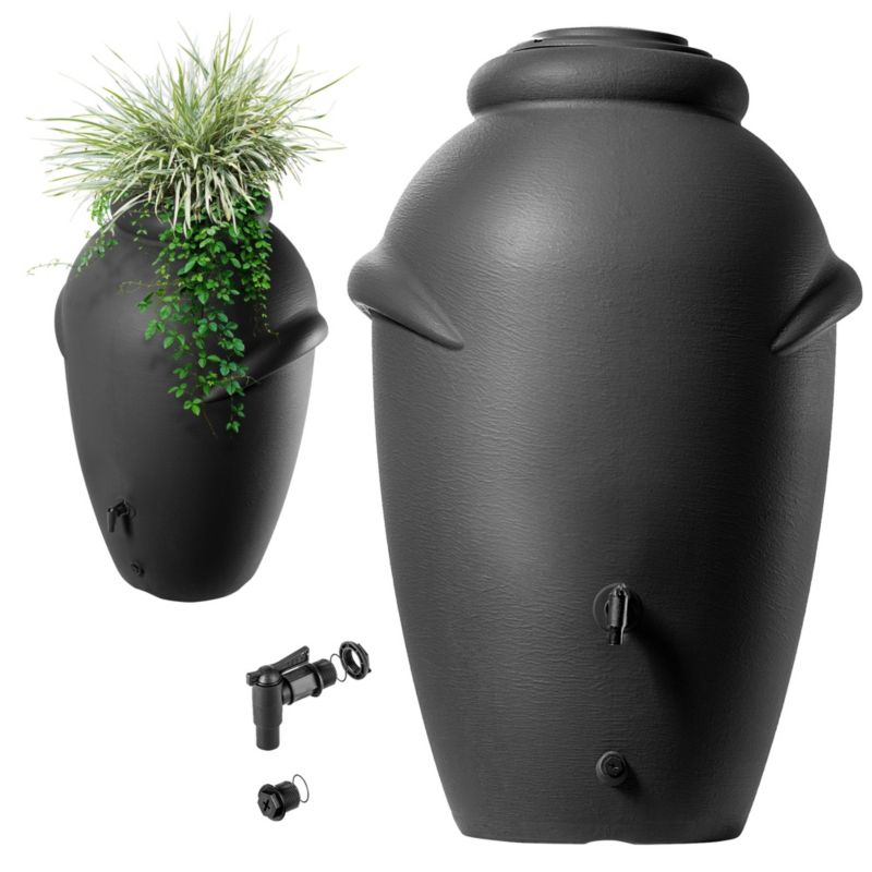 KADAX regnvandstank 360L med hane og plantepotte, antracit, 1 stk.