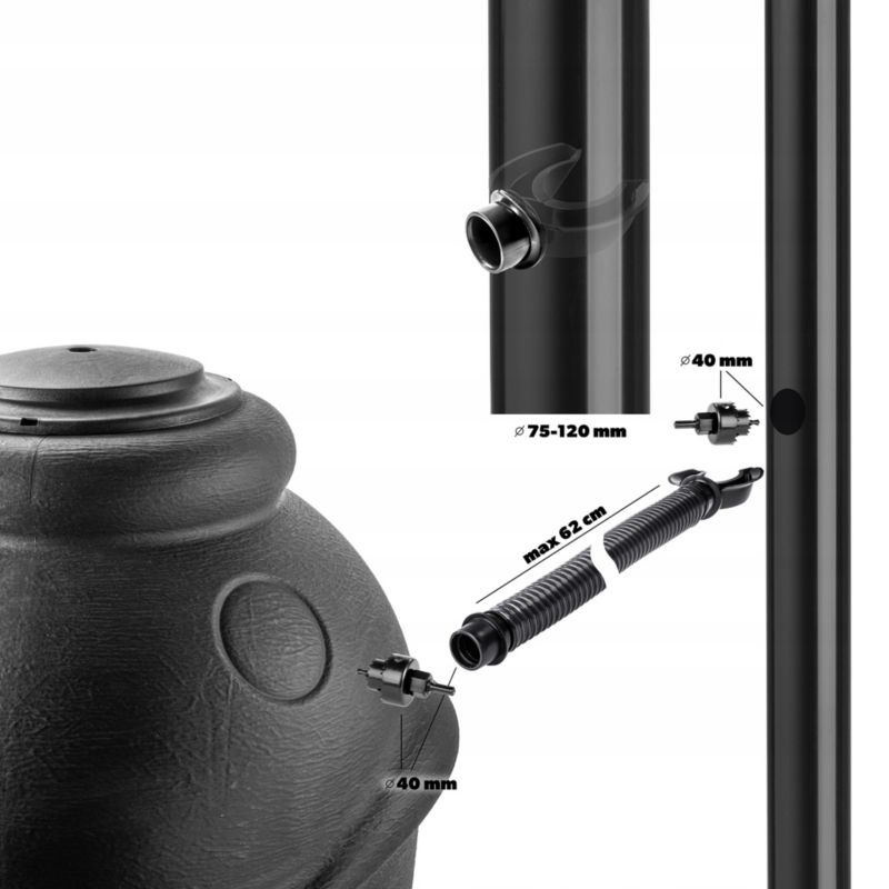 Regnvandstank KADAX 360L med hane og plantepotte – 1 stk.