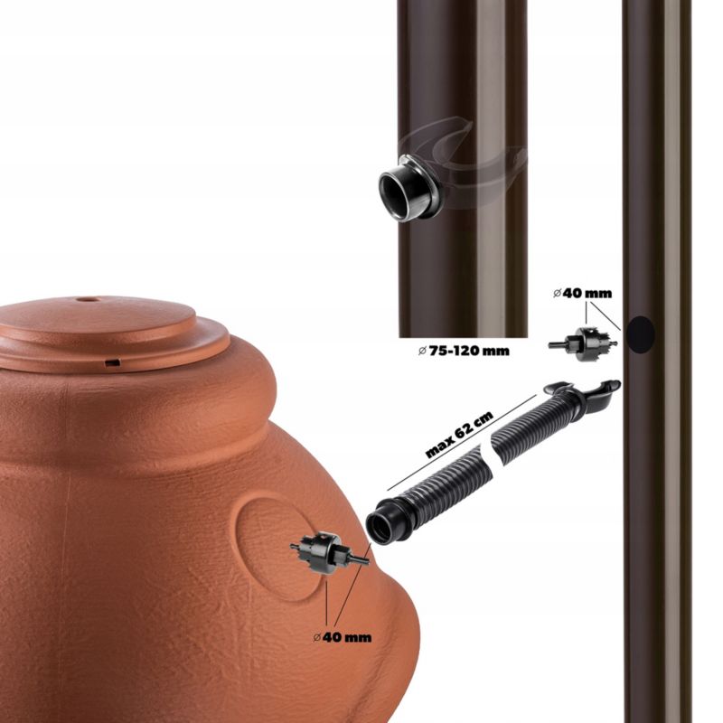 Regnvandstank KADAX 360L med hane og plantepotte – 1 stk.