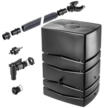 Regnvandstank Kadax 450L med hane i antracit – 1 stk.