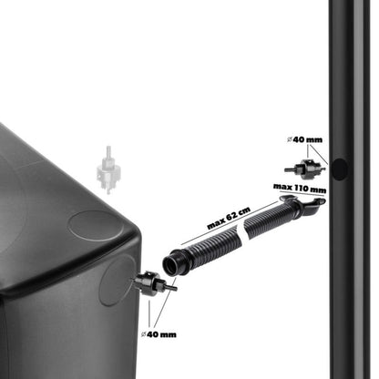 Regnvandstank Kadax 450L med hane i antracit – 1 stk.