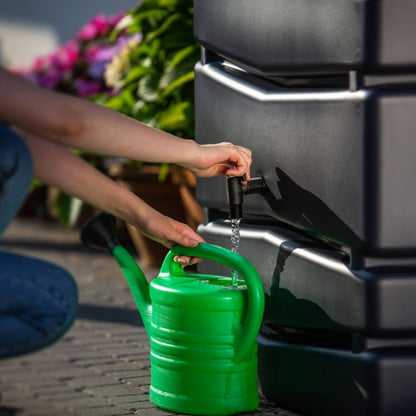 Regnvandstank Kadax 450L med hane i antracit – 1 stk.